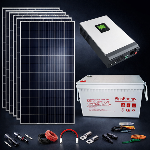 Kit Solar 2000w 48VDC a 230VAC Con Bateria GEL