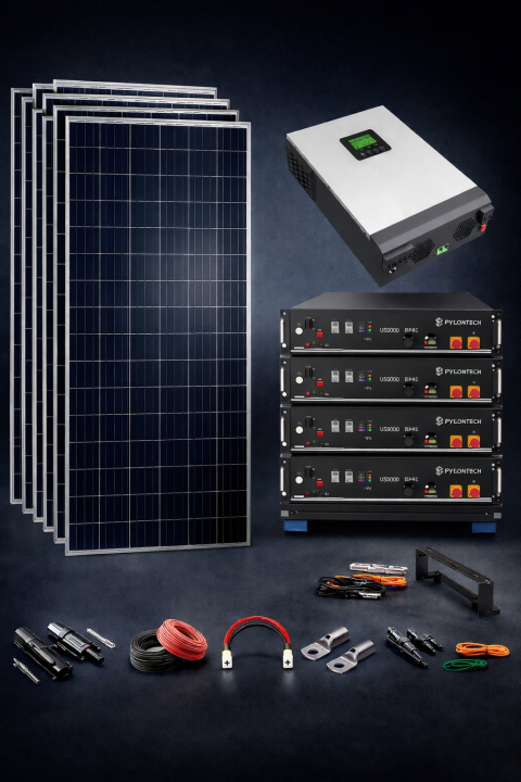 Kit Solar 3500W 48VDC a 230VAC Con Batería Litio Pylontech