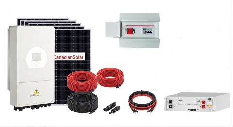 Kit Solar 2700W 48VDC a 230VAC Híbrido Con Batería Litio Deye