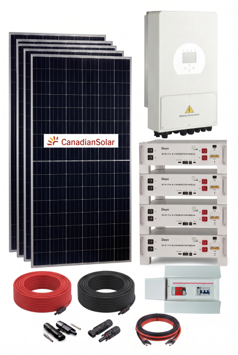Kit Solar 2700W 48VDC a 230VAC Híbrido Con Batería Litio Deye
