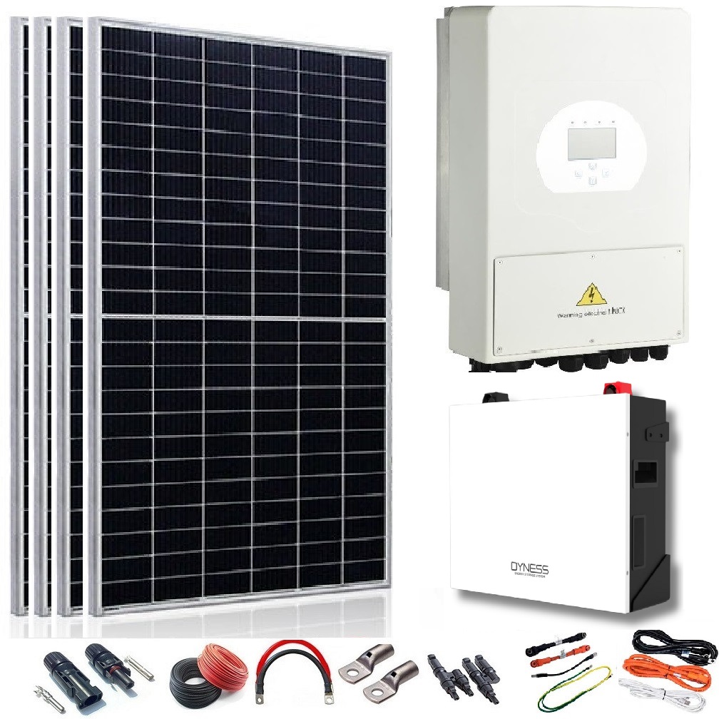 Kit Solar 5400W 48VDC a 230VAC Híbrido Con Batería Litio Dyness