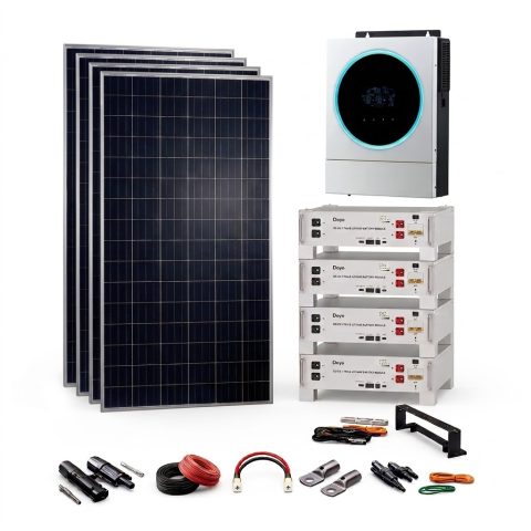 Kit Solar 1800W 48VDC a 230VAC Con Batería Litio 48v 5.1kw Deye SE-G5.1 Pro-B