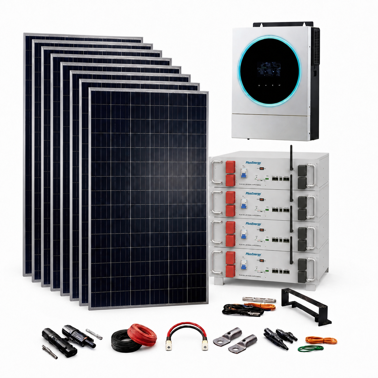 Kit Solar 48V 4000W con Inversor 6kW y Batería Litio PlusEnergy 1 Kit Solar 48V 4000W con Inversor 6kW y Batería Litio PlusEnergy