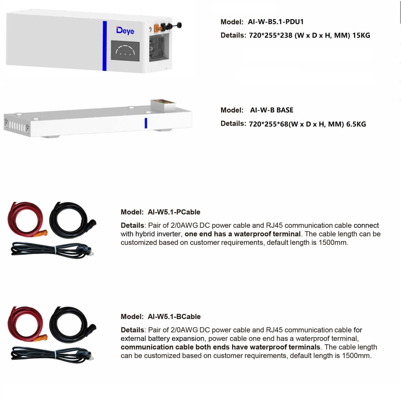 Pack 10kwh Baterías de Aiw-B+KIT BMS Aiw-B 48V DEYE - Imagen 6