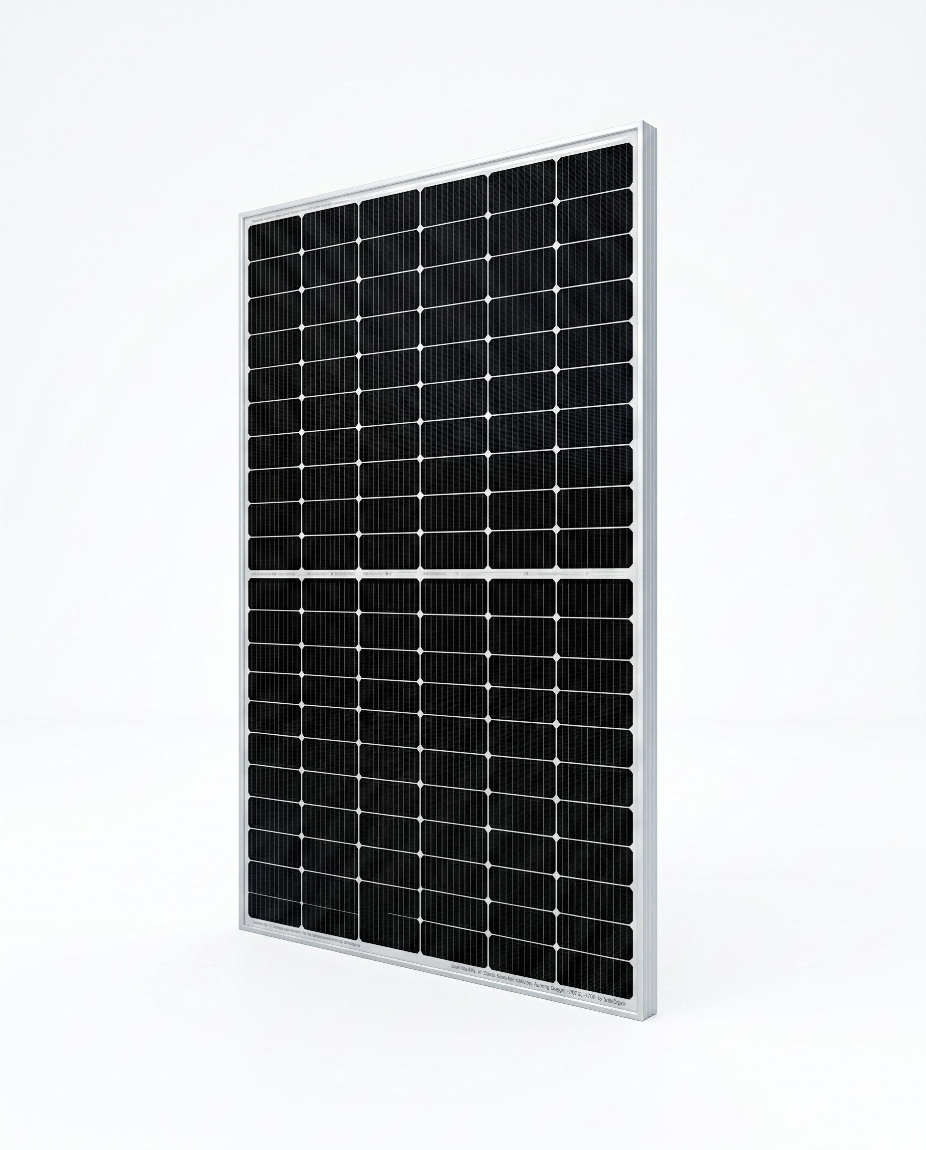 Panel DASOLAR 615W N-Type BIFACIAL 1 Panel DASolar 615W N-Type TOPCon vista frontal, marco plateado y doble vidrio Glass-Glass