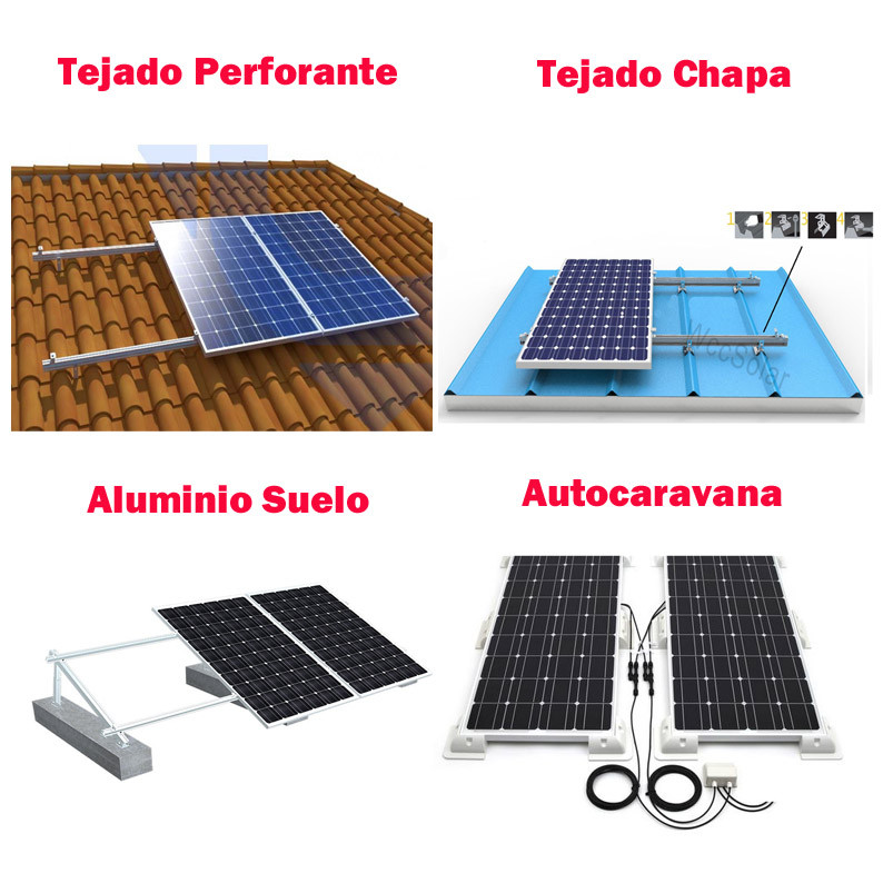 Kit Panneaux Solaires 4000W OUyOo - Avec Onduleur, Batterie, Contrôleur 30A, Pour Maison, Abri, Bateau